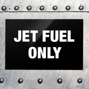 "JET FUEL ONLY" Wing Stickers